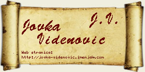 Jovka Videnović vizit kartica